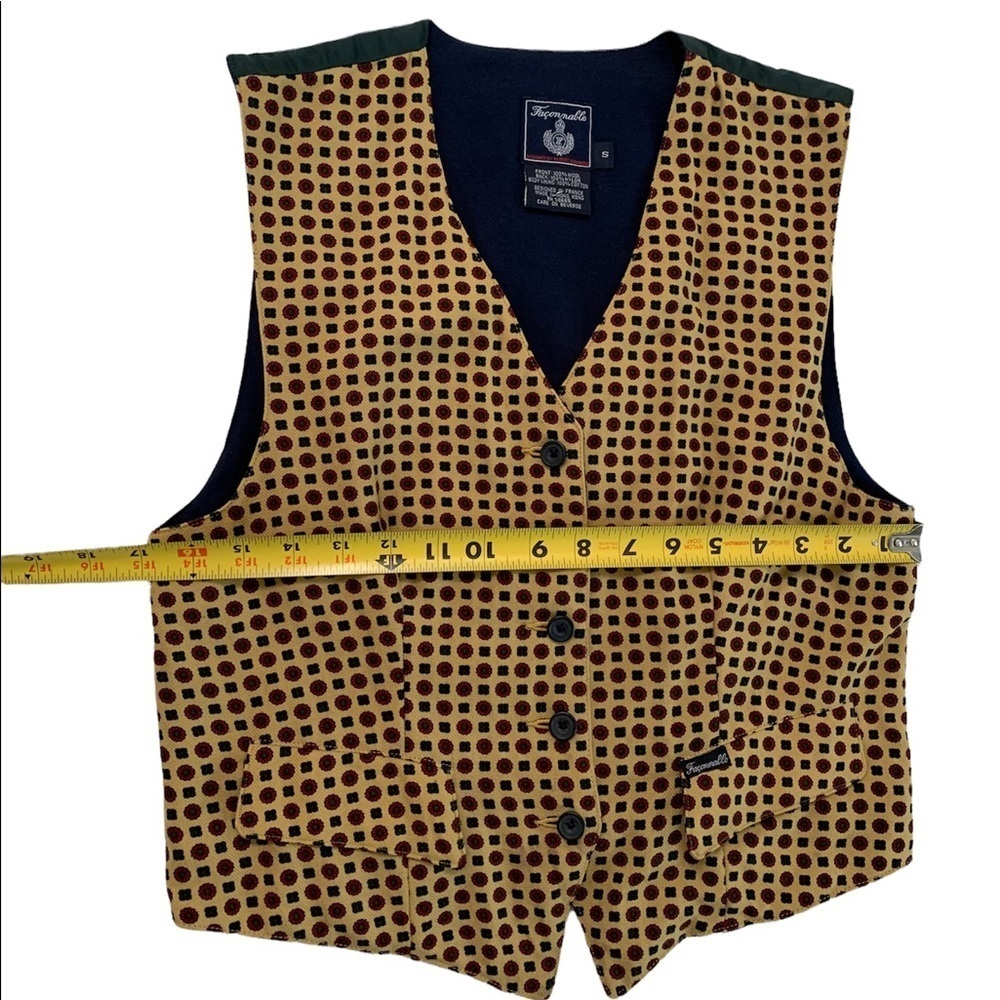 Faconnable Button Down Vest Size Small - image 5